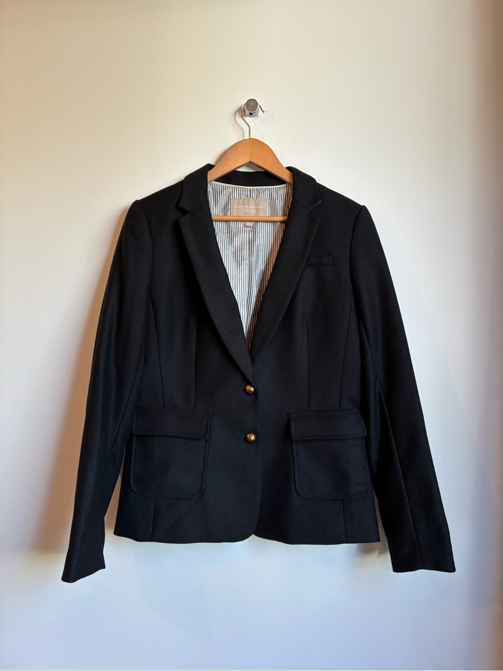 Banana Republic Wool Blend Crested Gold Button Equestrian Jacket 8
